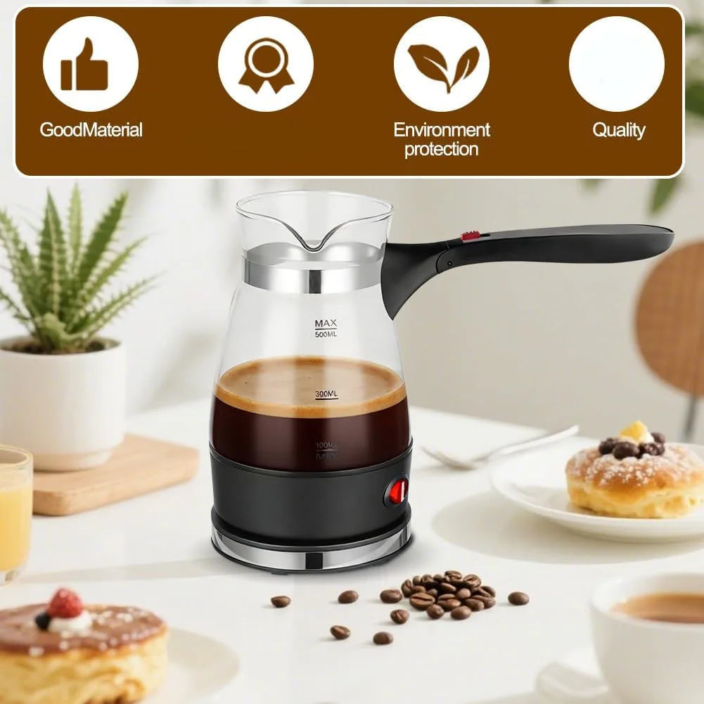 CKFAM-Electric Turkish Coffee Machine 500 Ml Espresso Maker With Handle Turkish Coffee Pot And Teapot EU Plug Ürün ana görseli