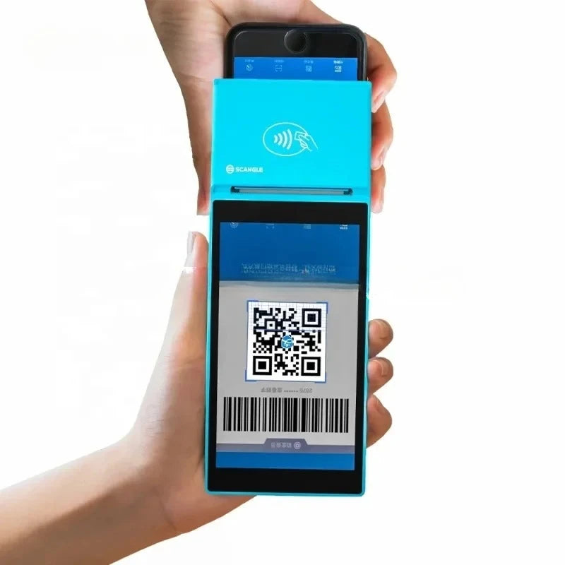 Scangle SP01 POS System With NFC For Sumup 5.5 inch BT Terminal Handheld POS WIFI Android PDAs POS With NFC Reader 58MM printer Ürün ana görseli