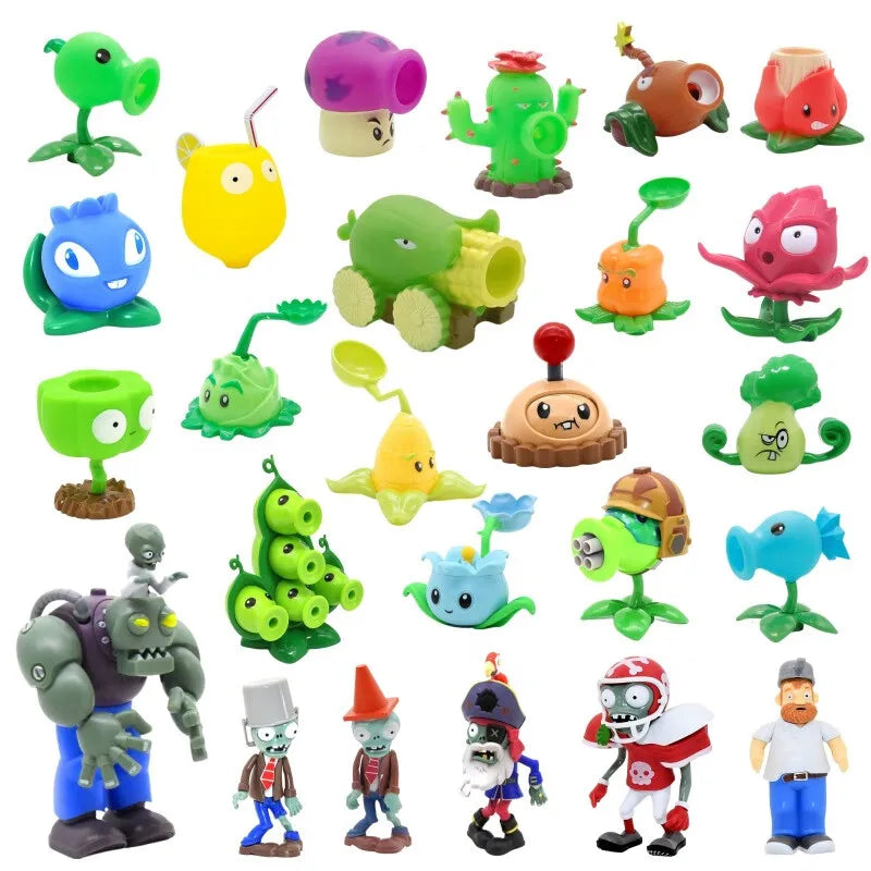 PLANTS VS ZOMBIES Crazy Dave Game Action Figure Roadblock Iron Bucket Grim Reaper Zombie Model Doll Kids Toys Children's Gifts