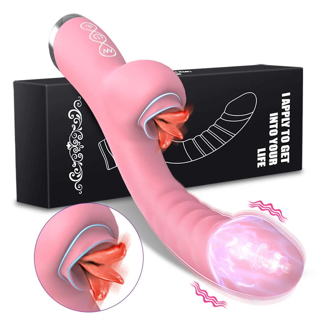 Clitoris Tongue Licking Female Vibrator For Women Dildo G Spot Clitoral Stimulator Vibro Masturbator Goods Adult Sex Toys