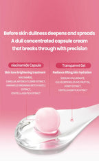 Korean Pink Collagen PDRN Capsule Cream with Niacinamide Cream for Uneven Skin Tone Lightweight Face Moisturizer Non Greasy care