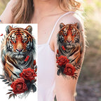 1 Sheet Unique Watercolr Lion Tiger Animals Temporary Tattoos Long Lasting Waterproof Fox Owl Fake Tattoo Sticker Body Art Tatoo