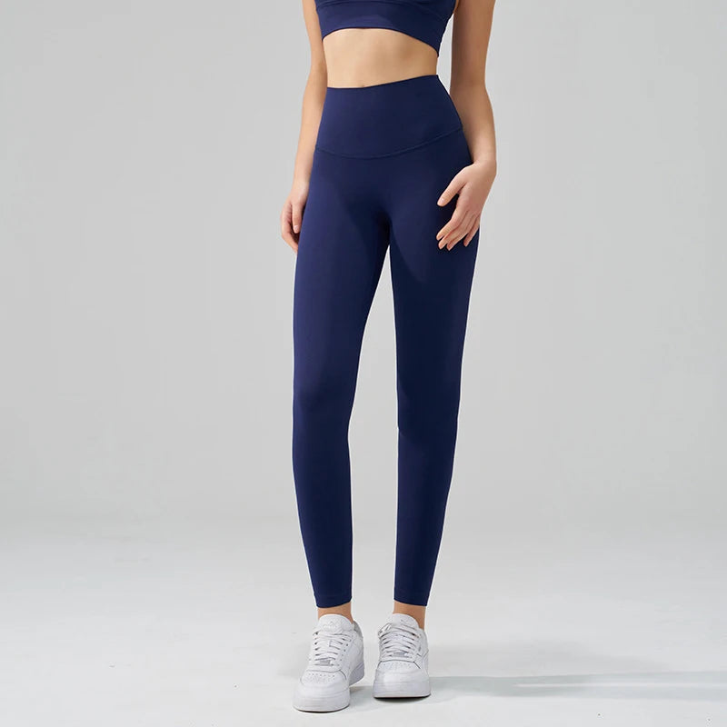 SOISOU Nylon Yoga Pants Gym Leggings Women Girl Fitness Soft Tights High Waist Elastic Breathable No T Line Sports Pants