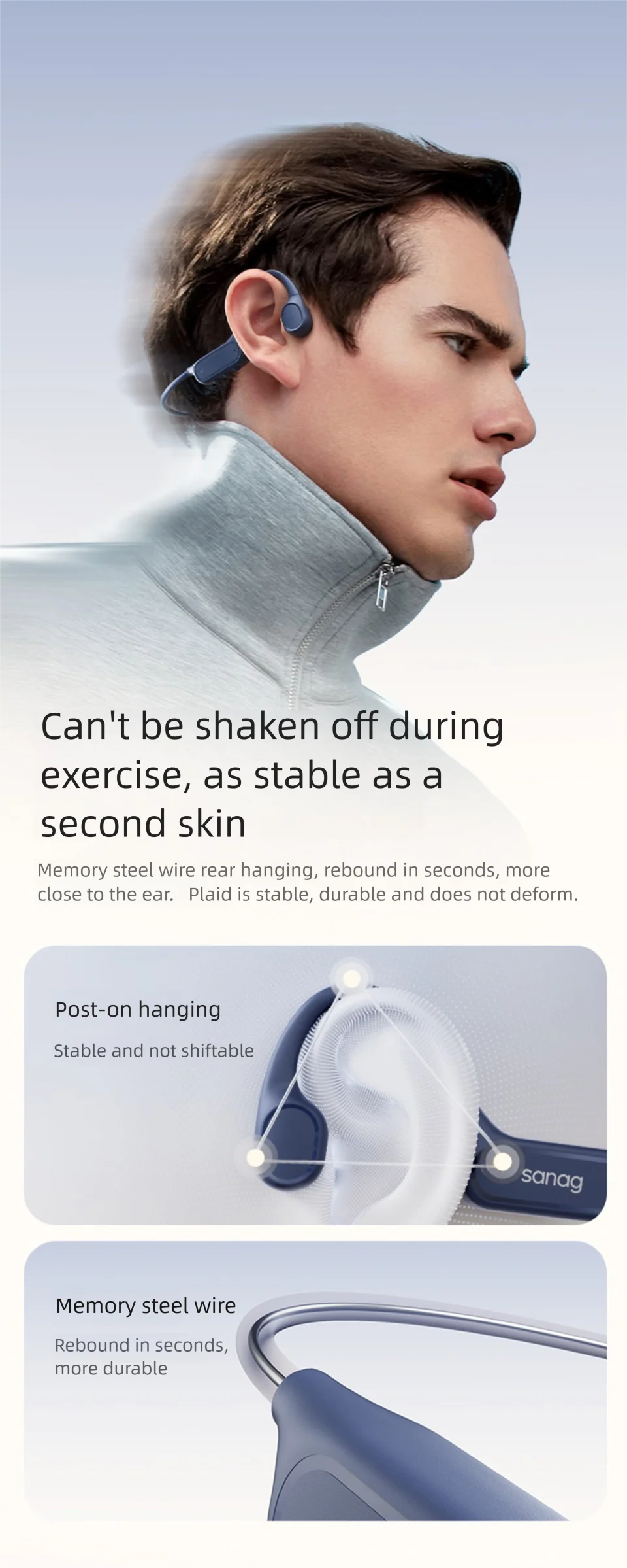 Sanag B33S Bone Conduction Bluetooth Earphones Open Ear IPX8 Swimming Headphones Choice 32GB Memory Wireless Headset MP3 Earbuds