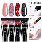 LILYCUTE 15ml Extension Gel Nail Polish Set Quick Nail Prolong With Extend Mold Nail Tips Acrylic Solution Manicure Tools Kit