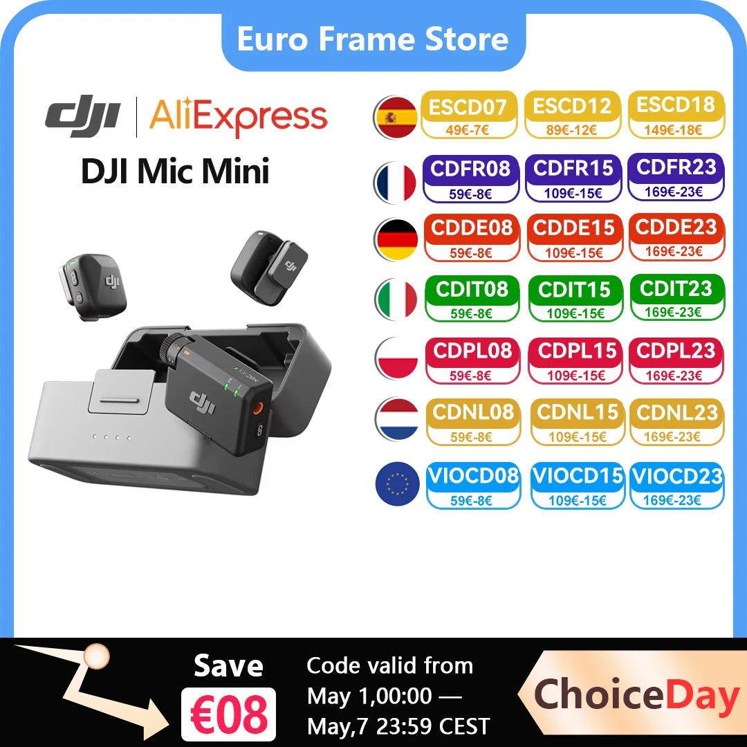 DJI Mic Mini Wireless Microphone (2 TX + 1 RX ) / (1 TX + 1 RX ) with smart Noise Cancelling High-Quality Audio Ürün ana görseli