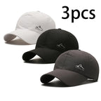 Couple's 3-Pack Quick Dry Breathable Baseball Caps, Lightweight Mesh Sun Hats for Running & Outdoor Activities