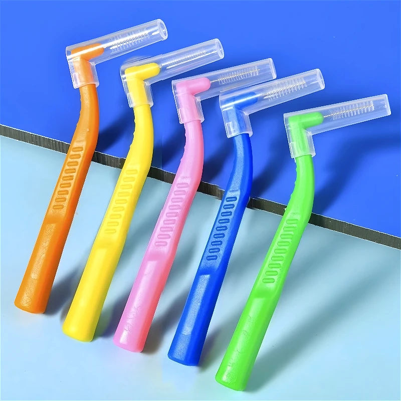 100pcs L-Shape Interdental Brush Wire Orthodontic Interdental Brush Orthodontic Toothbrush Soft Bristle Oral Care Main image