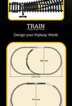 Kids Retro Electric Steam Train Rail Toys Classical Railway Freight Train High-Speed Tracks Train Model Boys Toys Christmas Gift