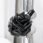 Soft Lufa Shower Sponge - Black - Dead Skin, Gives Glowing Skin - PE Skin-friendly Bath Ball for Home & Dormitory