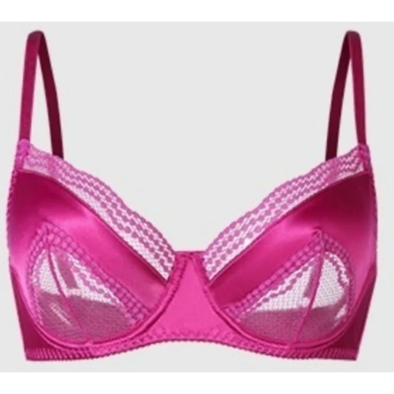 Sexy French Satin Lace Lingerie Set for Large Bust Ladies, Sheer Slim Chest, Summer Ultra-thin Small-cup Support Bra Set, S-XL Secondary image