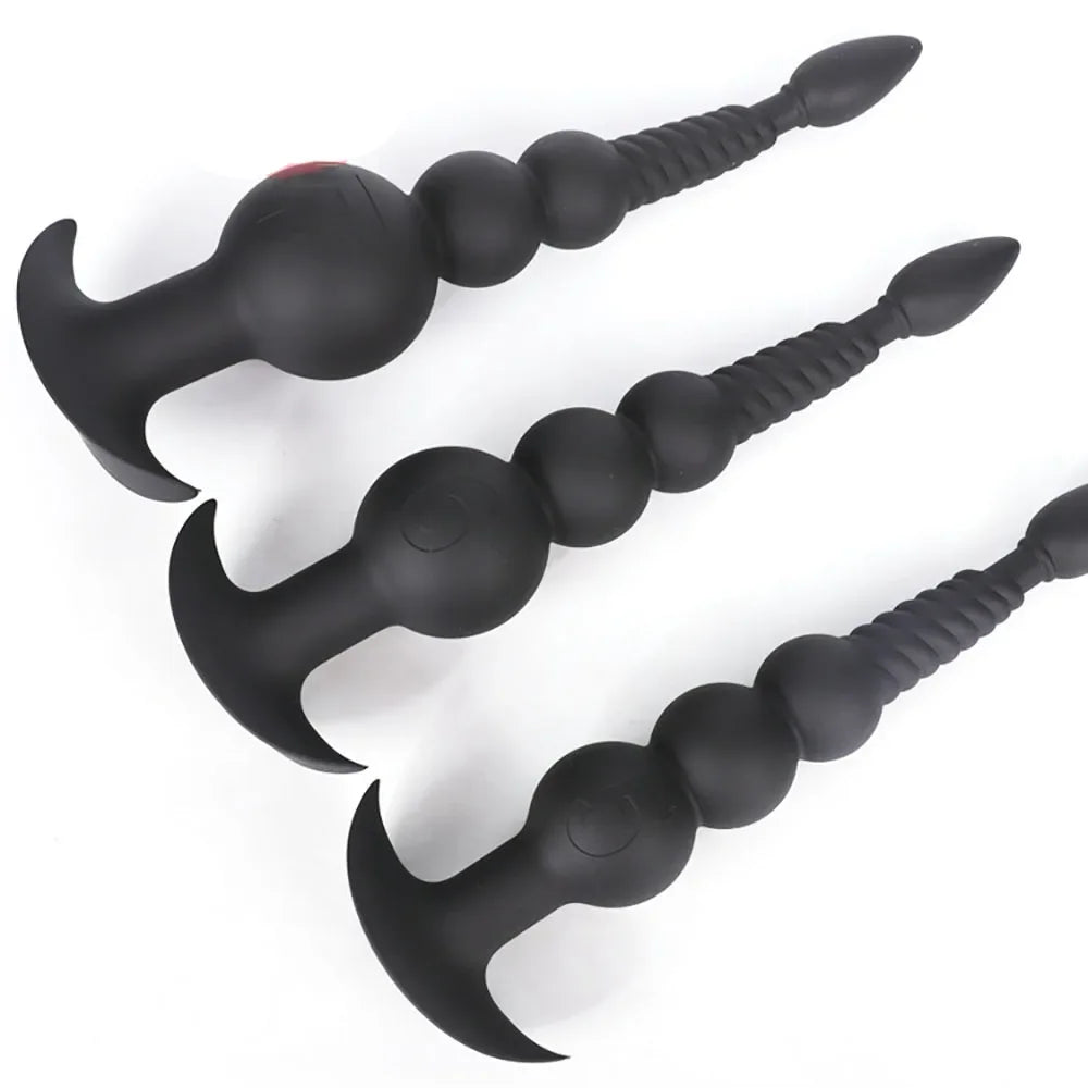 3-10cm Huge Anal Plug with Tail Sex Toys for Adult Games Couples DIY Cosplay Big Butt Plug Silicone Soft Long Anal Beads Women