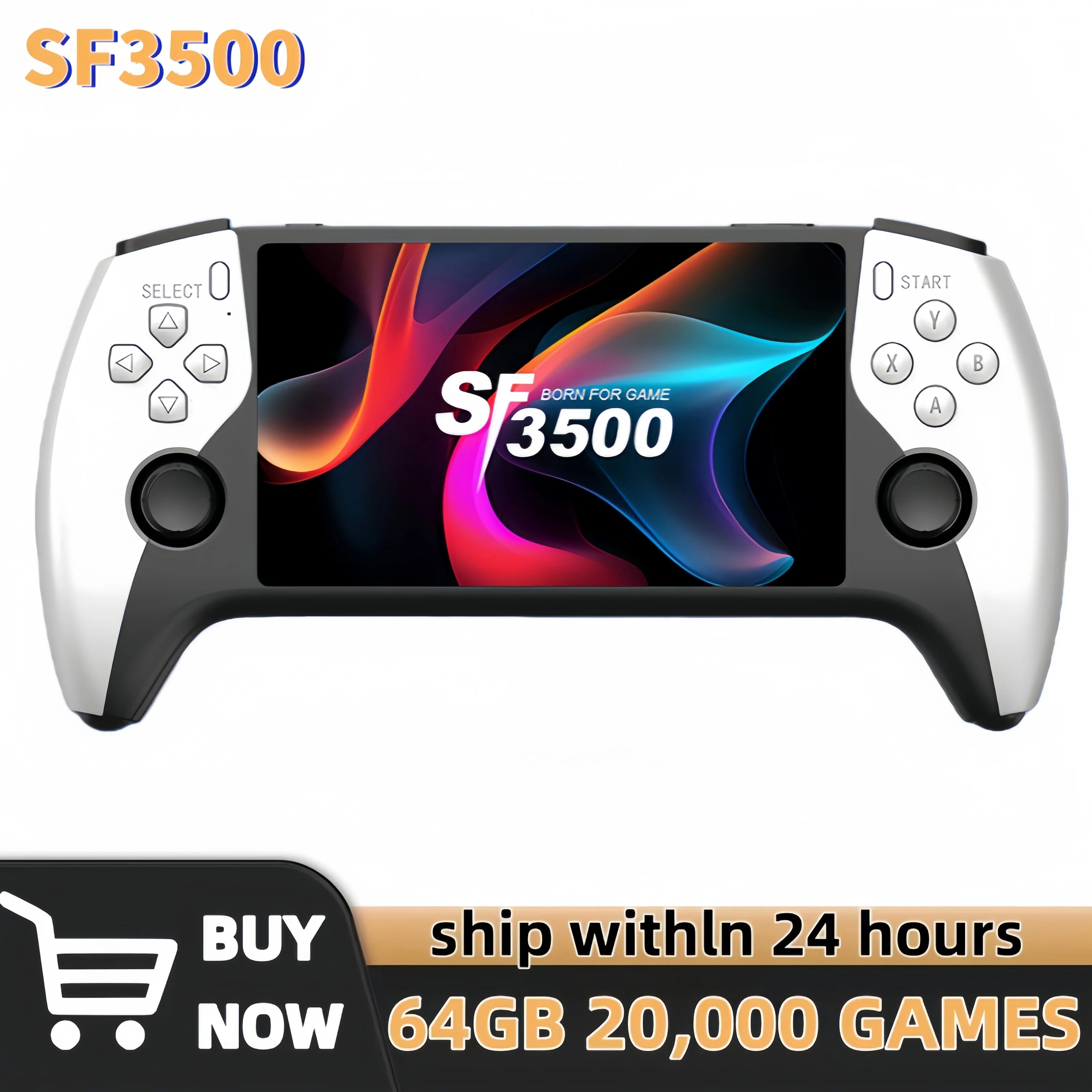 SF3500 Retro Handheld Video Game Console Linux System 5.0 Inch 854*480 IPS Screen 3000mAh Portable Pocket Video Player Games Ürün ana görseli