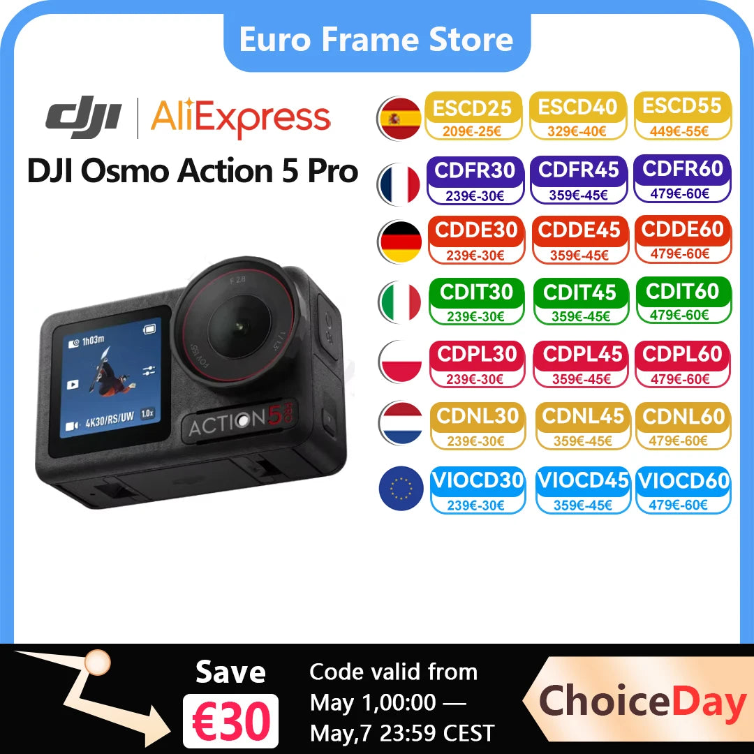 DJI Osmo Action 5 pro 1/1.3 ″ SSOR 4hrs Extended Battery Life twin OLED High-bright touchscreen Action 5 Ürün ana görseli