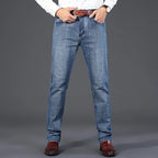 Wthinlee 8 Models Spring Autumn Business Jeans Men Casual Straight Stretch Fashion Classic Work Denim Trousers Brand Clothing