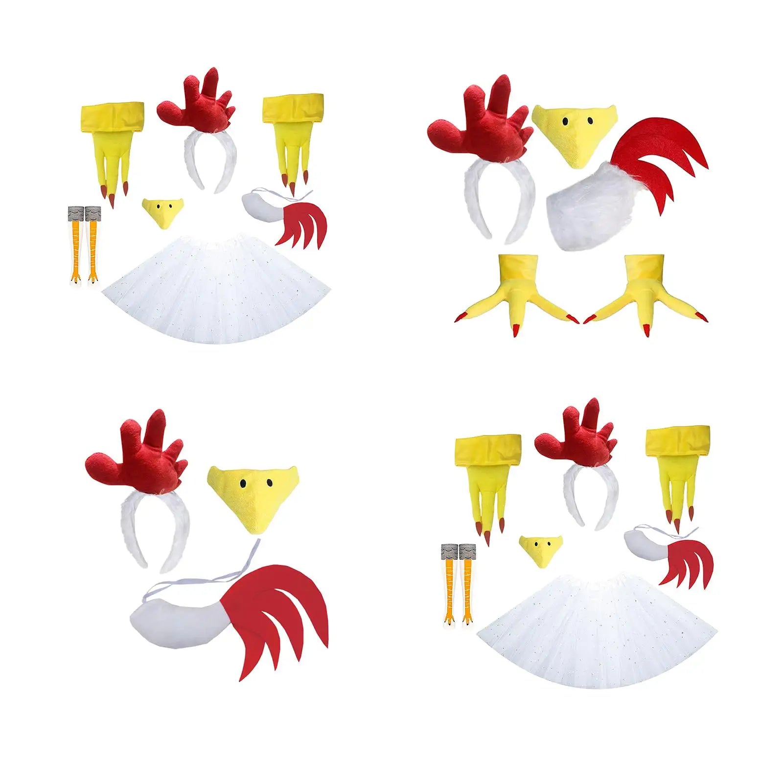 Chicken Costume Kit Eye Catching Novelty Dress up Photo Booth Props Cosplay for Thanksgiving Party Events Performances Pretend Ürün ana görseli