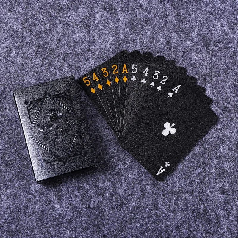 Color Black Gold Playing Card Game Card Group Waterproof Poker Suit Magic Dmagic Package Board Game Collection Entertainment Ürün ana görseli
