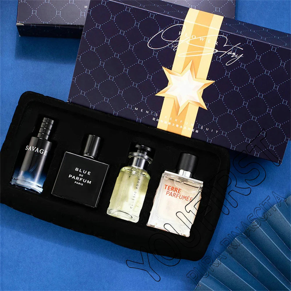 Luxury Brand Perfume Men Cologne 100ml Parfums Homme Gift Box 4Pcs Set Perfumes Masculinos Natural Floral Fruity Scent Spray Ürün ana görseli
