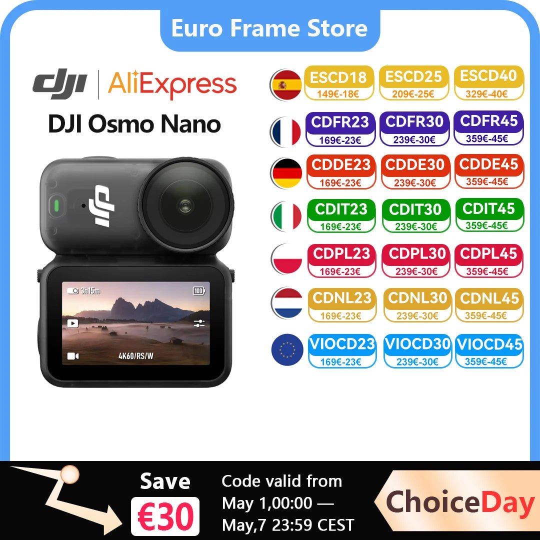 DJI Osmo Nano Bundle Standard 128G / 64GB small Camera Vlog 4K/60fps & 60° Wide FOV All-New 1/1.3 "sense Dual DJI Microphones Ürün ana görseli
