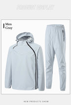 Men Double Zipper Sport Fitness Running Set Women Double Zipper Running Fitness Weight Loss Sweating Sweating Easy Lose Fat Set