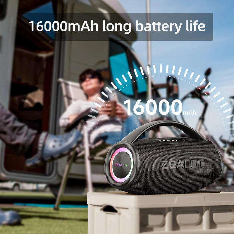 ZEALOT-S97 80W Bluetooth Speaker Powerful Wireless Speaker with Portable Handle, for Party, Camping，RGB colorful light
