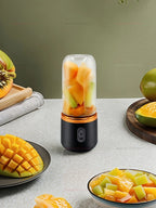 Mini Juice Extractor Portable Dual Cup Fruit Juicer Blender USB Rechargeable Wireless Compact Ice Blender for Travel and Home
