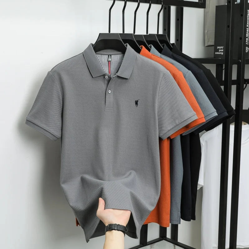 100% pure cotton short sleeved polo shirt high-end luxury brand fashion Paul Pony embroidery golf men's business casual T-shirt