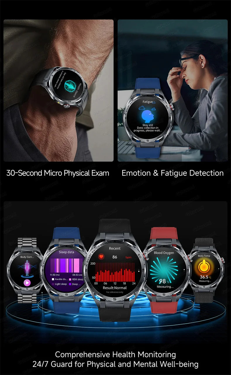 ECG High-end Health Smart Watch Men Blood pressure lipids bloodoxygen Body analysis Uric acid Health Tracker Smartwatch Men lady
