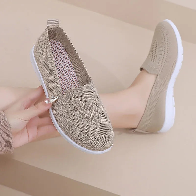 Comfortable casual women's shoes spring and summer breathable fabric uppers solid colors low-cut design soft and outdoor walking Ürün ana görseli