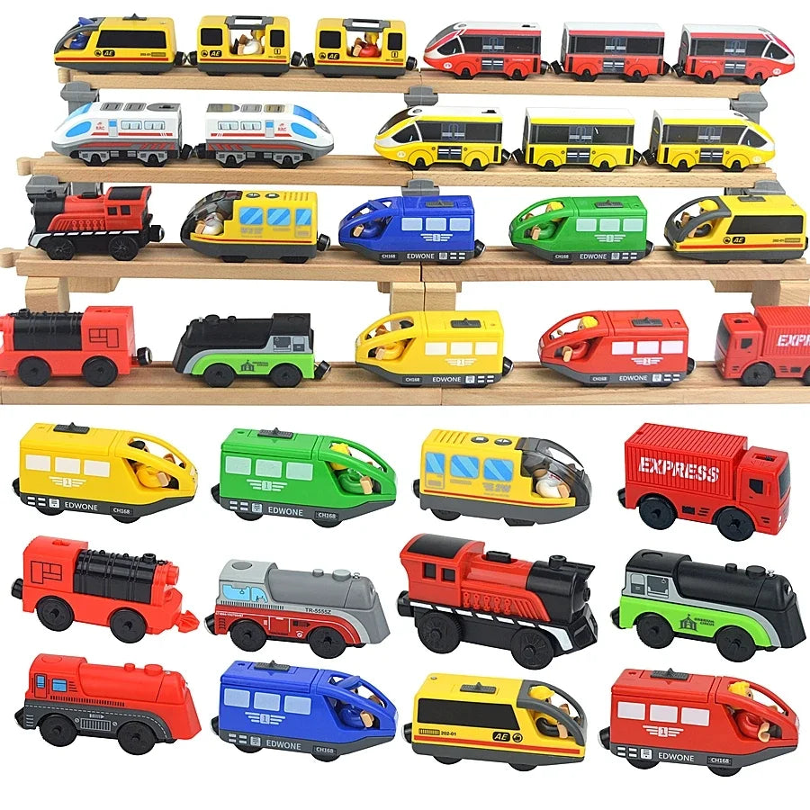 Locomotive Magnetic Car Electric Train Toys Fit All Brand Biro Wooden Diecast Slot Train Track Railway Educational Toys For Kids Ürün ana görseli