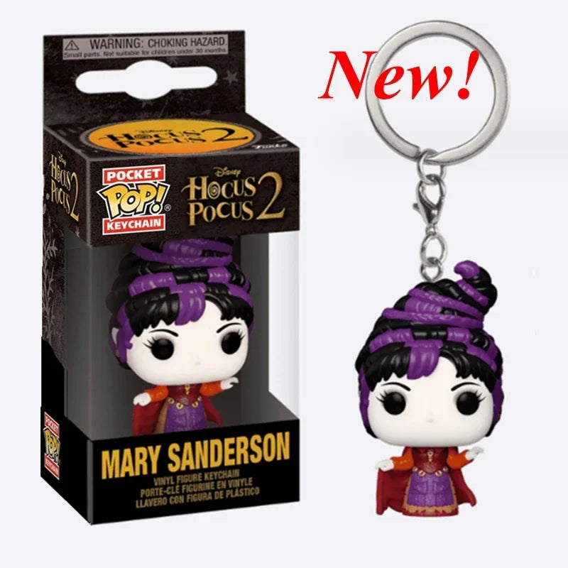 New FUNKO Keychains Disney Demona Princess Bella Ariel Alice Anna Elsa Bell Jack Sally stitch Action Figure Toys Ornaments