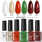 LILYCUTE 6PCS Gel Nail Polish Set Summer Neon Nail Gel Kits For DIY Nail Vernis Semi Permanent UV Lamp Gellak Nail Varnish Set
