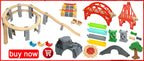 Magnetic Electric Train Car Locomotive Wooden Track Slot Diecast Railway With Two Carriages Train Wood Kid Toy Biro Leduo Track