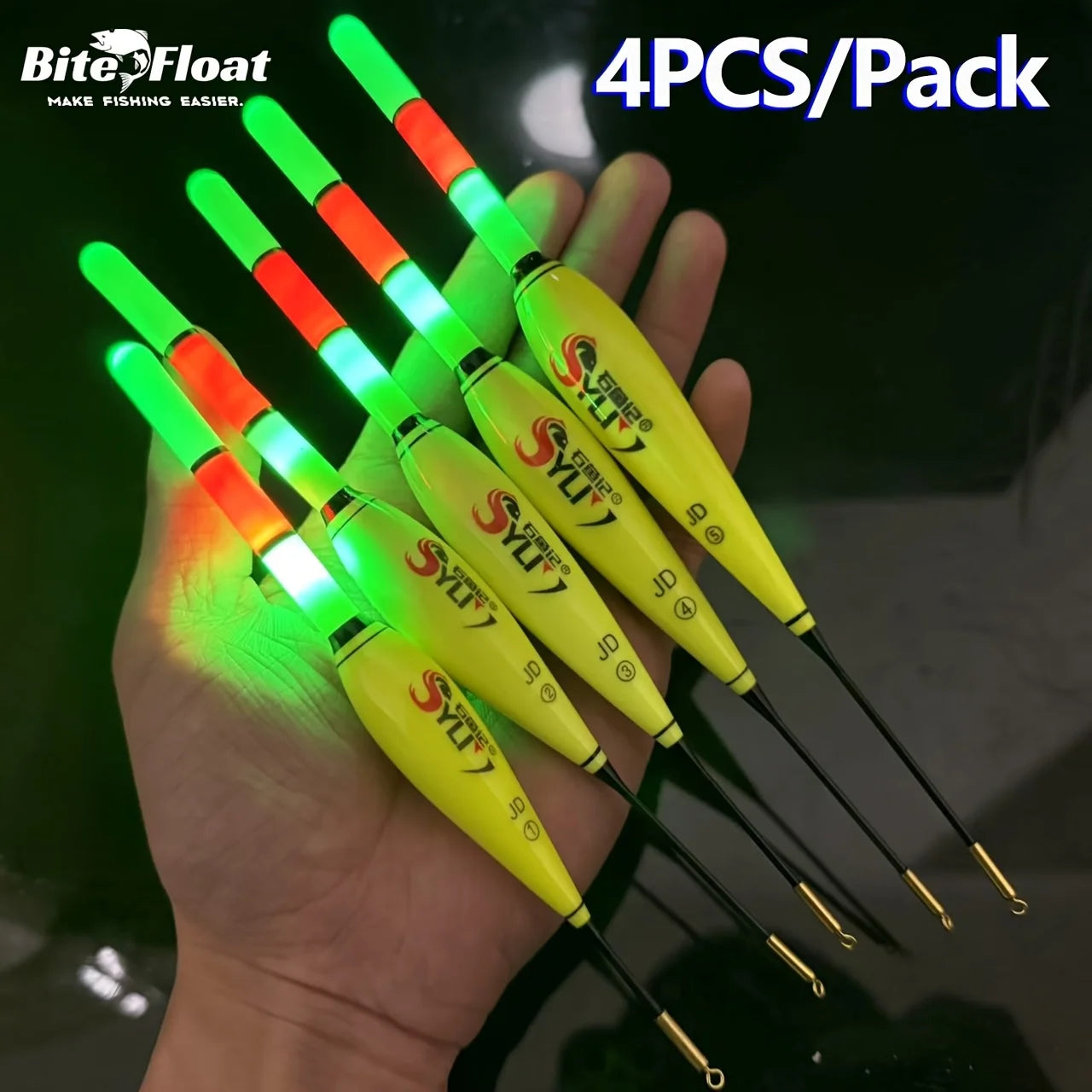 4PCS Fishing Night Float Electronic Luminous Bold Visibility European Carp Fishing Set Luminous Float (Excluding Battery) Ürün ana görseli