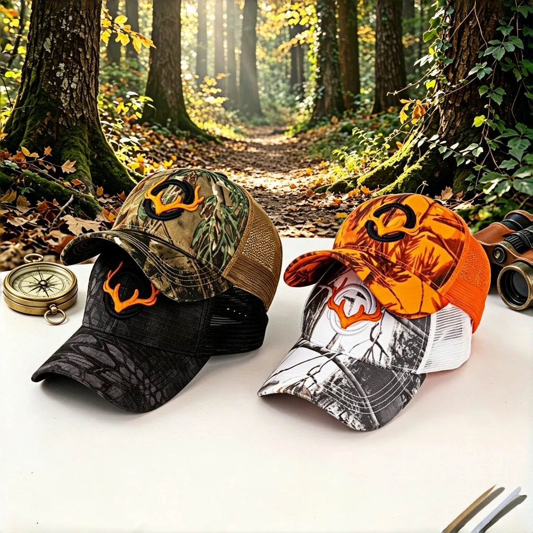 Deer Antler Camo Hunting Trucker Hat Outdoor Fishing Embroidery Mesh Baseball Cap for Men Women Ürün ana görseli