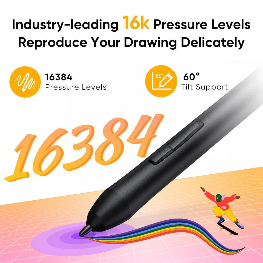 XPPen Deco 640 Graphics Pen Tablet 16384 Pressure Level 60°  Tilt Support 8 shortcut keys for PC Android Game osu Secondary image