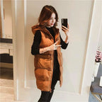 2026 New Winter Sleeveless Tank Top Women Down Jacket Puffer Parkas Hooded Padded Vests Loose Fit Female Fashion Casual Outwear