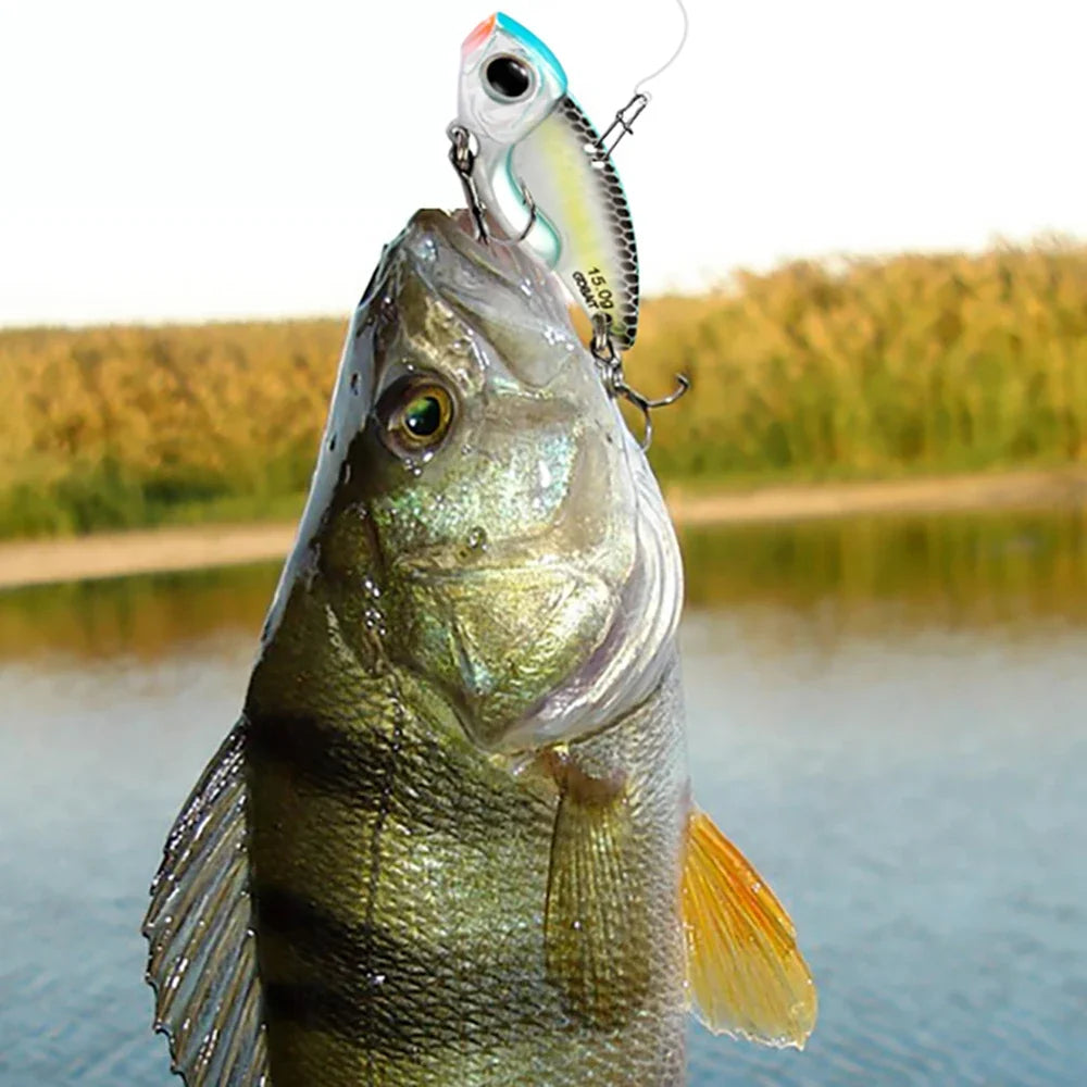 Metal Jig VIB Lure 7g 10g 15g Spoon Spinner Laser Painting Fishing Tackle Treble Hooks Swimbait Pesca Bait Spinnerbait VIBRATION