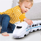 Kids DIY Simulation High Speed Railway Train Toy Car Electric Sound Light Model Train Educational Toys for Boys Girls Gift