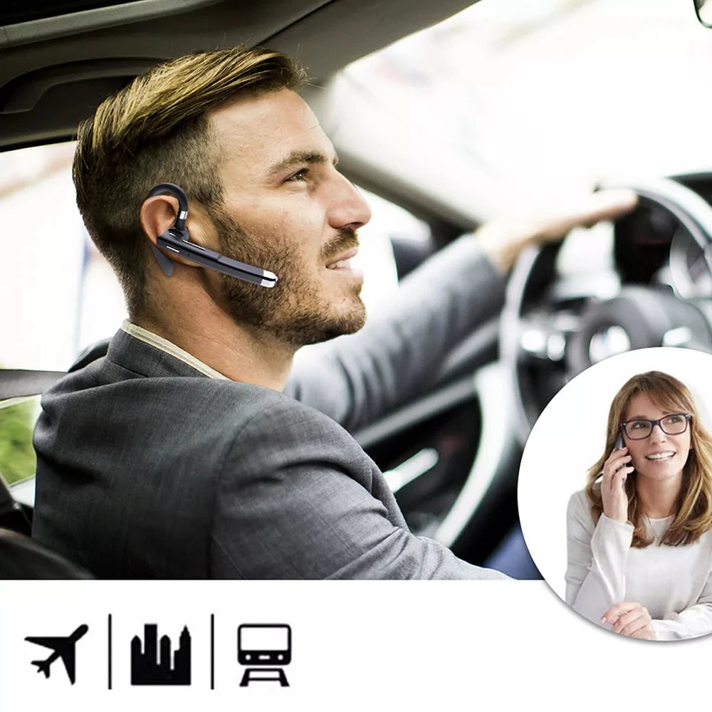 YYK-520 Wireless Headphones Business Bluetooth 5.3 Earphones Hands-free Call Mic Noise Cancelling Headset Earbuds for Driving