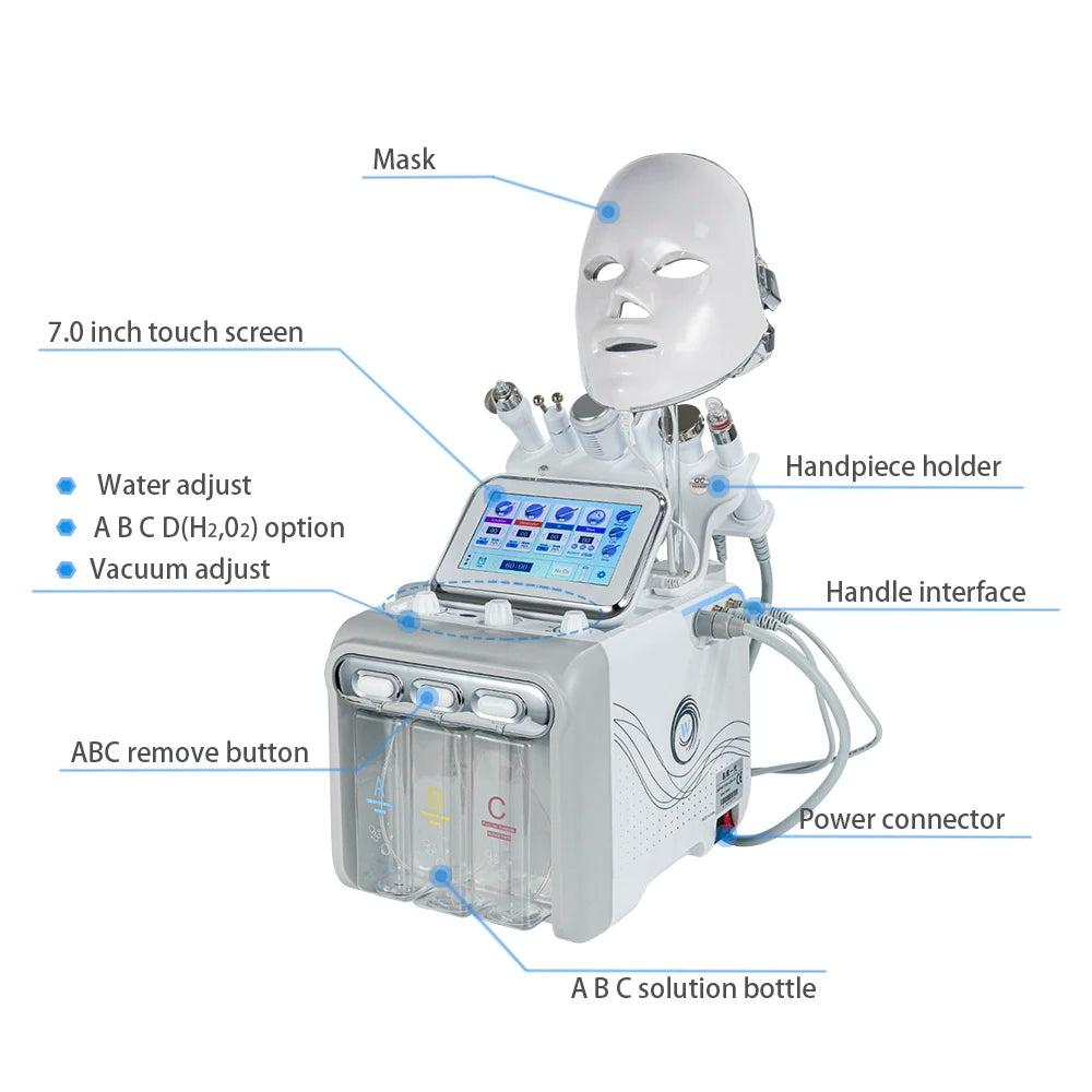 7 in 1 Dermabrasion Peel Spa Facial Machine Skin Rejuvenation Hydro Dermabrasion Hydro Aqua Face Deep Cleaning Skin Care Device