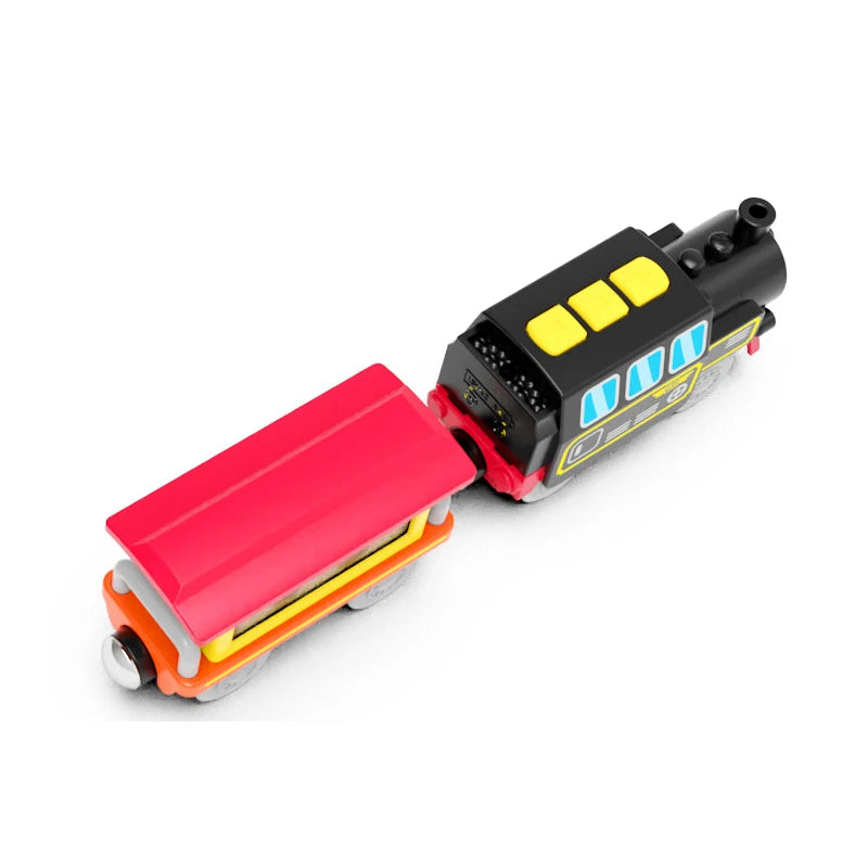Train Track Wooden Train Toys Magnetic Set Electric Car Locomotive Diecast Slot Fit All Wood Brand Biro Railway Tracks for Kids