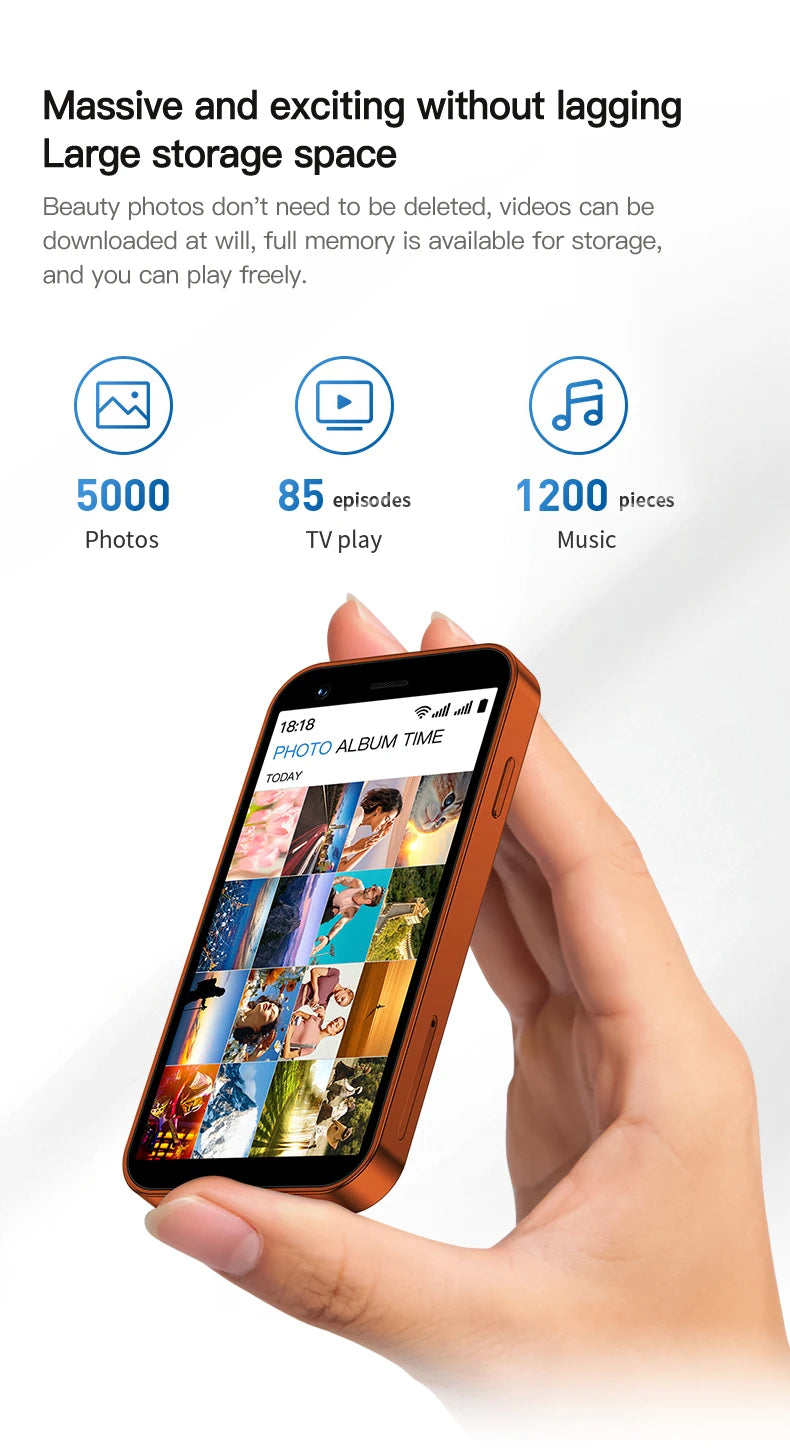 SERVO 18SE MINI Android Smartphone 3G WCDMA Dual SIM Card 2GB+16GB Play Store Face Unlock GPS WiFi Hotspot 3.0" Small Cellphone