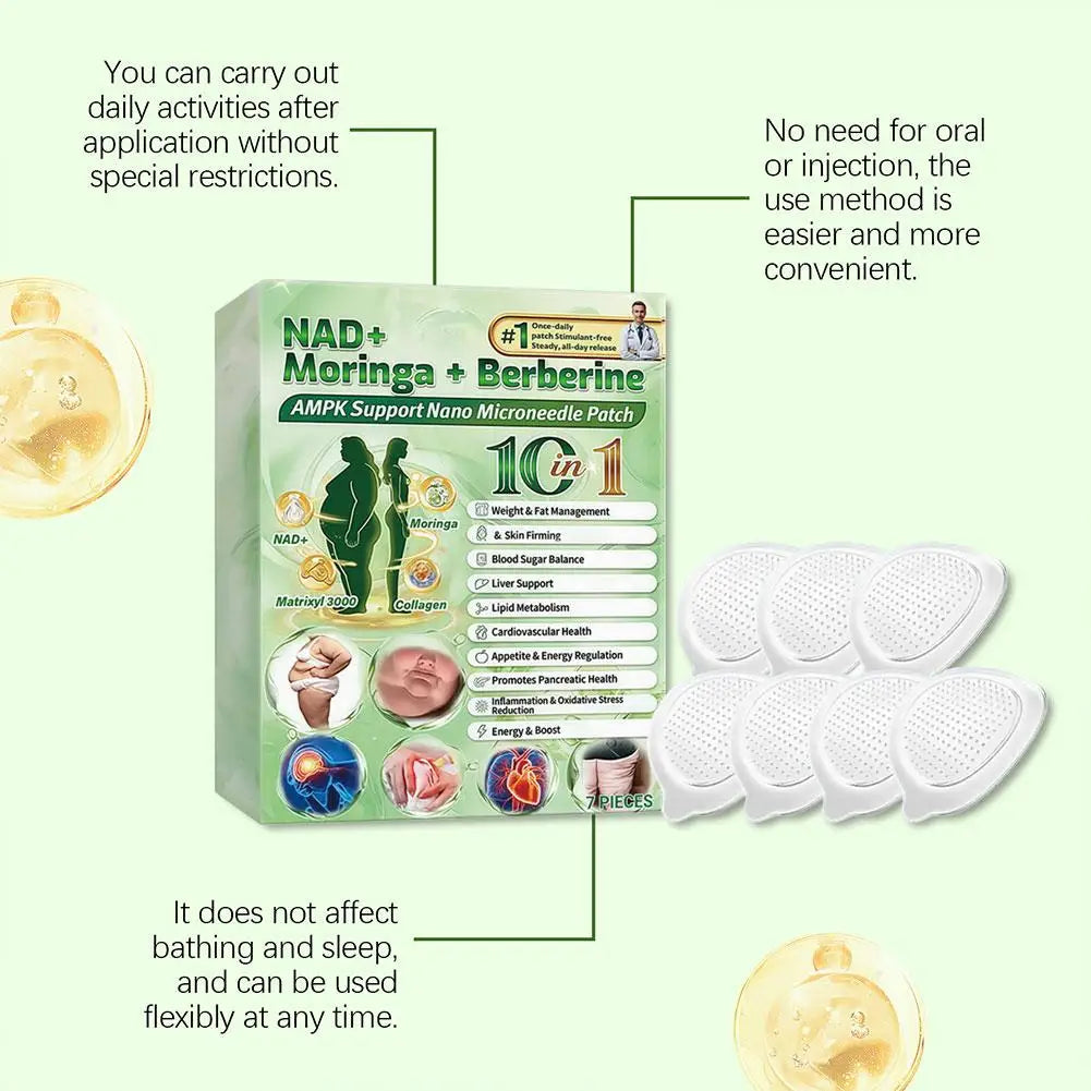 1-5X 10-in-1 Berberine x NAD+ Weight Management Assistance Patch Easy To Use Body Weight Loss Sticker Body Care Patch Secondary image
