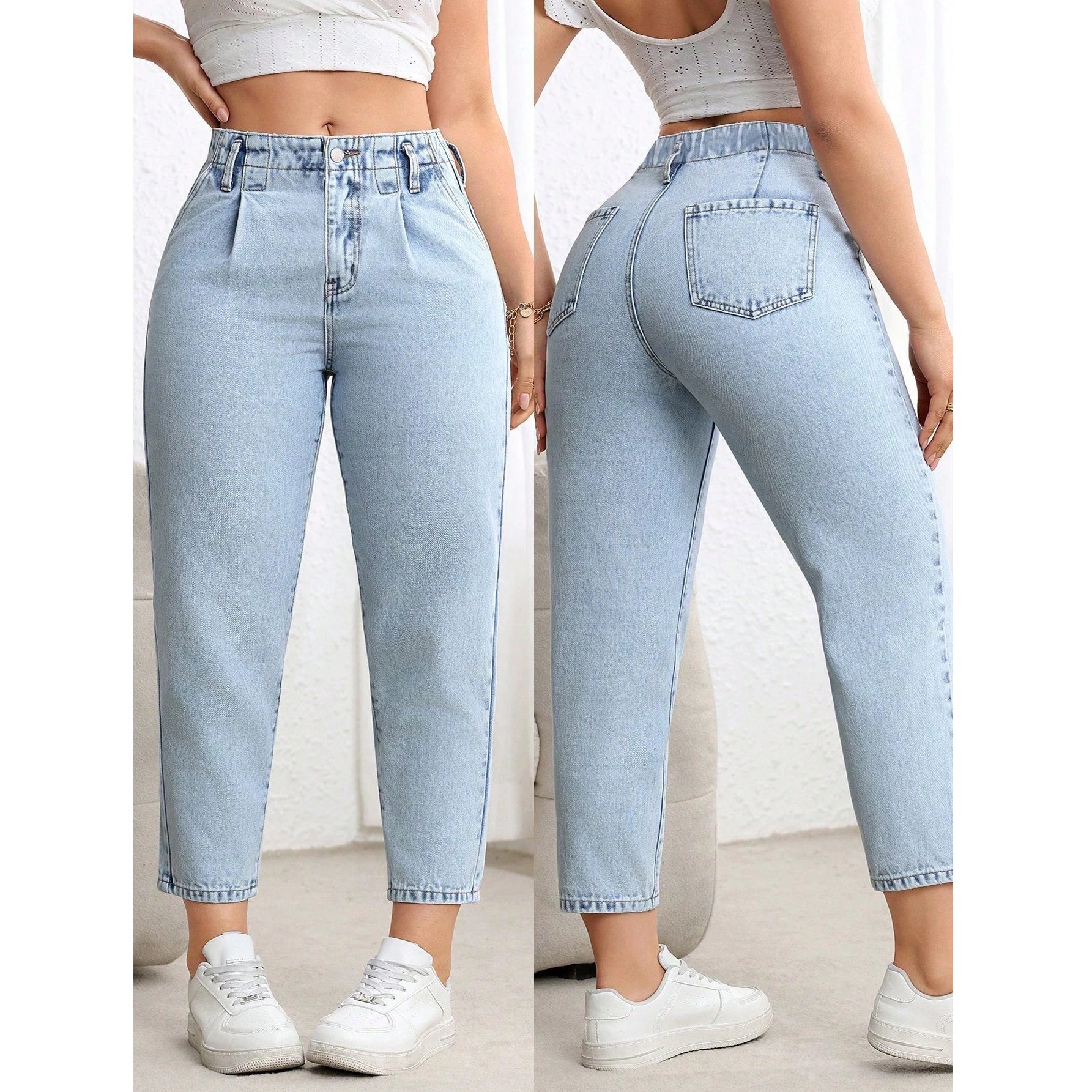 Plus Size Woman Clothing Women Jeans New Stretch Tummy Control Straight Leg Denim Pants Comfortable Casual Wear Ürün ana görseli