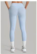 Women's Gym High-waisted High-stretch Yoga Pants with Side Pockets Leggings Workout Running Tights Quick-dry Fitness Trousers