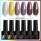 LILYCUTE 6PCS Gel Nail Polish Set Summer Neon Nail Gel Kits For DIY Nail Vernis Semi Permanent UV Lamp Gellak Nail Varnish Set