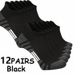12 Pairs Men Breathable Sports Ankle Socks Arch Support Design for All Seasons Comfortable Durable Running Fitness Casual Socks