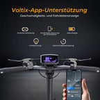 V5Pro Offroad E Scooter 10 Zoll ABE zertifiziert 500W 48V12.5Ah Geländereifen Dual Federung E Bremse Voltix APP Deutschland