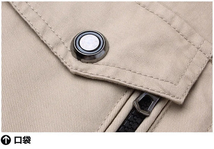 2023 new Pilot Bomber Jacket Coats Mens Cotton Cargo Jackets With Zipper Pockets Retro Casual Work Jacket Male Clothing Outwear